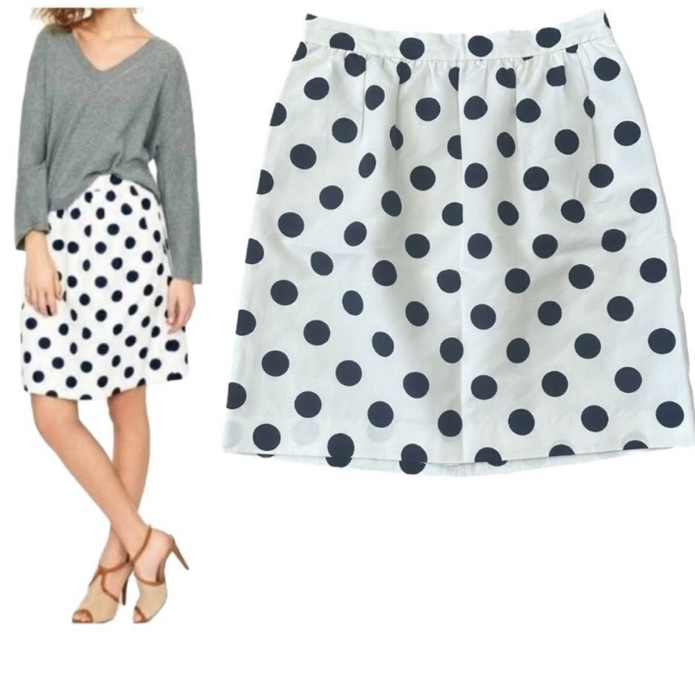 J. Crew Black and White A-Line Skirt